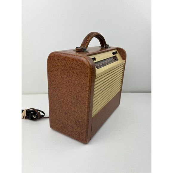 Antique 1949 Philco 48-300 Wood Portable Tube AM Radio Transitone Rolling Dials - Picture 3 of 10